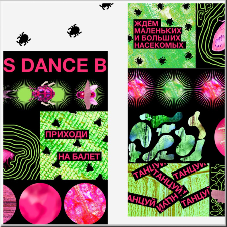 веб-плакат для школы балета для насекомых